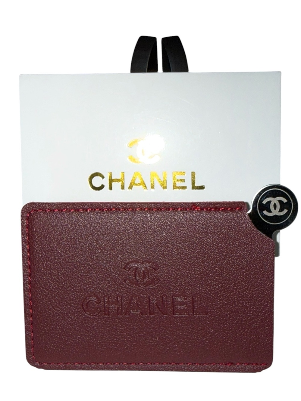 CHANEL Authentic Makeup Mirror CC Thin w/Leather Case - New In Box